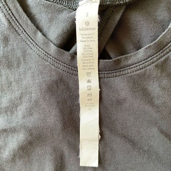 Lululemon Black Open Back Athletic Workout Yoga Tank Top Size 2 Extra Small - Picture 3 of 4